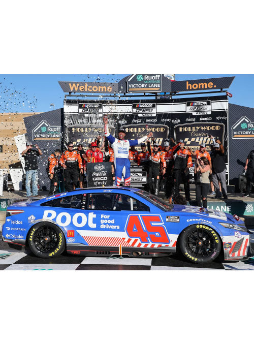 2022 Bubba Wallace Kansas Win 1:24 Diecast in Blue - Right Side View of Real Car