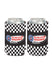 Auto Club Checkered Can Cooler in Black- Front and Back View