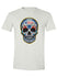 Auto Club Decorative Skull T-Shirt in White- Front View