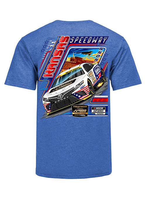 2022 Hollywood Casino 400 Event T-shirt in Heather Blue - Back View