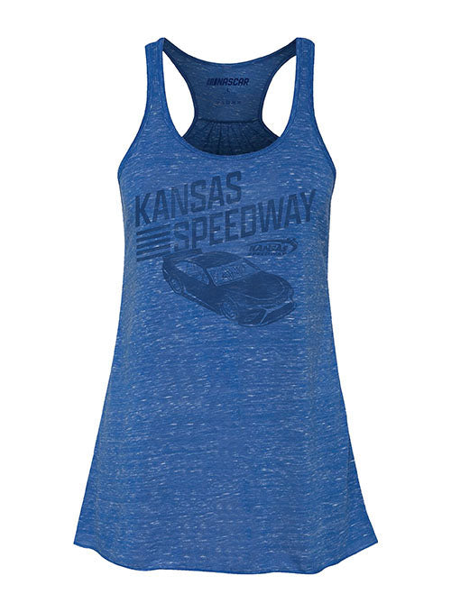 Ladies Kansas Tonal Car Tank in Blue - Front View