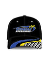 Kansas Speedway Checkered Bill Hat in Black- Front View