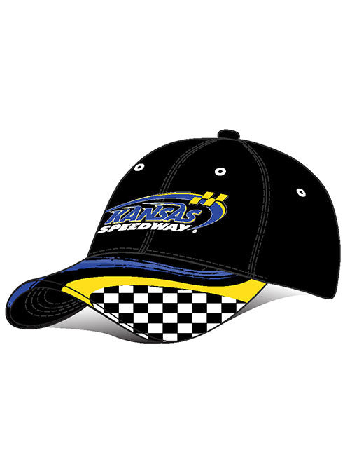 Kansas Speedway Checkered Bill Hat in Black- Side View