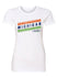 Ladies Michigan Striped T-Shirt in White - Front View