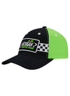Michigan Checkered Hat in Black and Green - Left Side View