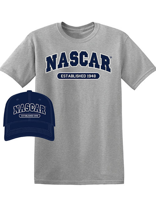 NASCAR Hat/Tee Combo - Collegiate - Sport Grey/Navy
