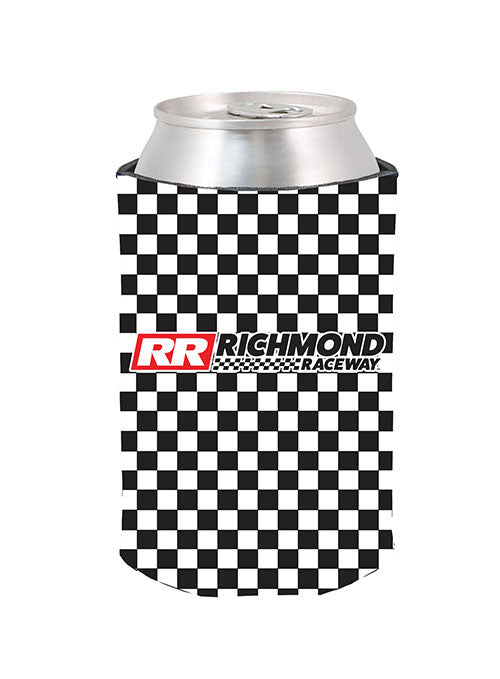 Richmond Raceway 12 oz Checkered Can Cooler - Front View
