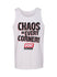 Richmond "Chaos at Every Corner" Tank Top in White - Front View