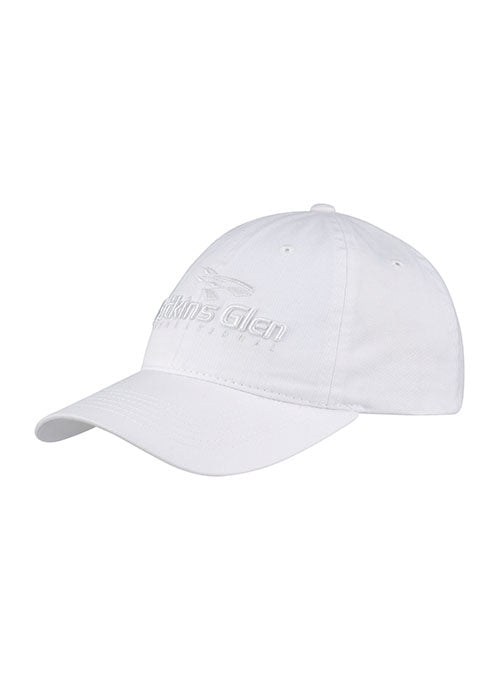 Ladies Watkins Glen Tonal Hat in White - Left Side View