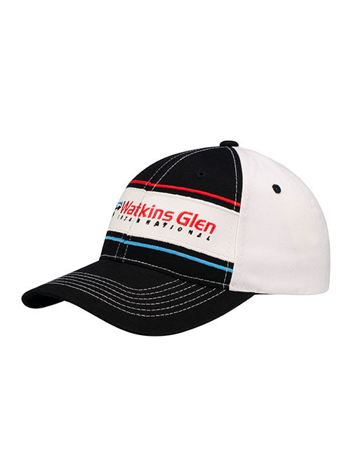 Watkins Glen Striped Hat in Black and White - Left Side View