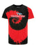 Watkins Glen Tie Dye T-Shirt in Black and Red - Front View