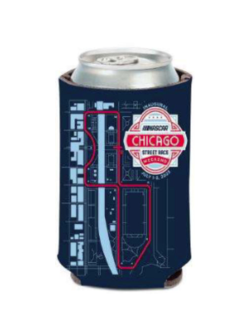 2023 Chicago Street Race 12 oz Can Cooler in Navy - Side View